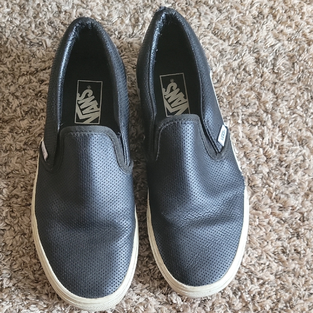 Vans Black Perforated Leather Sneakers